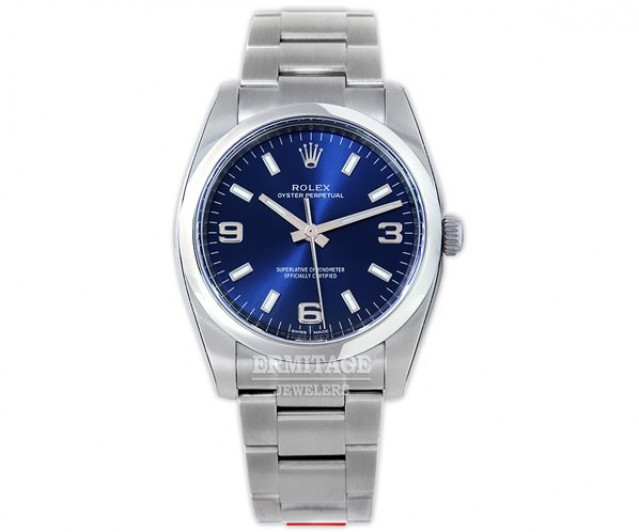 Rolex Oyster Perpetual 114200 Steel with Blue Dial Year 2015